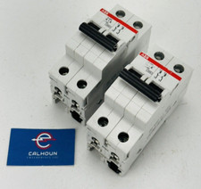 (LOT OF 2) ABB S202 K1A 2-Pole Circuit Breaker 1A 277/480VAC *WARRANTY*