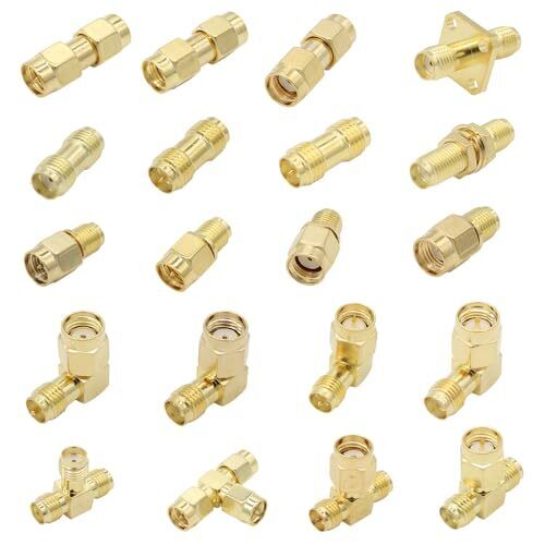 SMA Connector Kit 20 SMA Adapter Set 90 Degree SMA Connector SMA to RP SMA Pl... - Picture 1 of 6