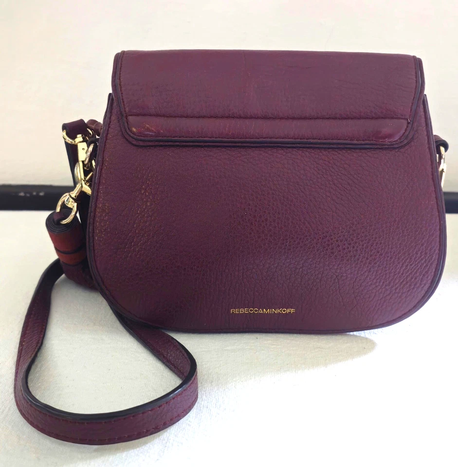 Rebecca Minkoff Suki Leather Suede Crossbody Bag Mini Burgundy With Tassel - Image 2 of 4
