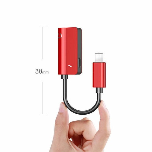 2 In 1 Light Adapter to 3.5mm Type-C Aux Audio Charging Cable Splitter Headphone - Photo 3 sur 15