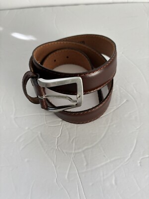 Vera Pelle Mens Cognac Brown Handmade  Leather Belt Made in Italy 120/47 40 