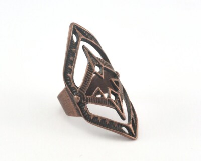 Adjustable Ring Antique Copper Tone brass (19.5mm 9.5US inner size) 2715 42mm