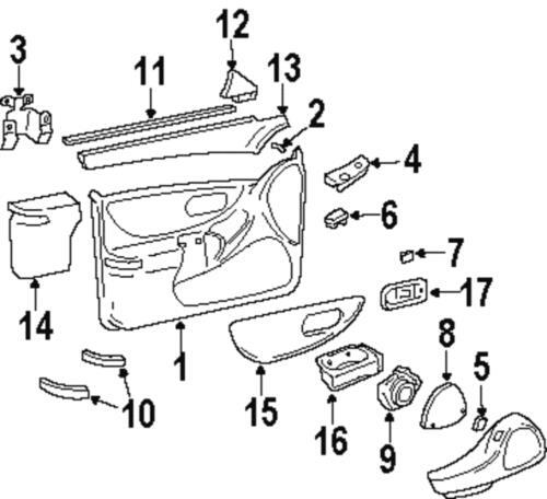 Montaje de interruptor de reposabrazos de puerta lateral para GM Oldsmobile GLS 2002 (N/P 10418115)