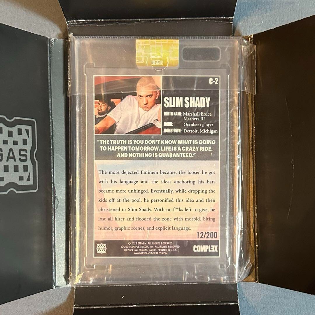【Blue】Eminem Complex x GAS Trading Cards Gas Trading Cards X Complex Slim Shady Eminem Blue Foil