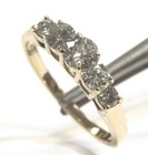 GIA 14k yellow gold .88ct 5 stone round diamond engagement ring 2.8g estate 7 — photo 2