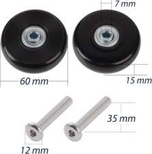 Set Ruote Di Ricambio Per Valigia MEJOSER - 2 Ruote Gomma 60x6x18mm, Con Assi E Chiavi