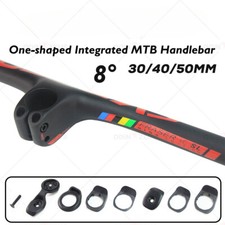 Manubrio integrato completo fibra di carbonio bicicletta mtb 8 gradi con stelo 30/40/50mm