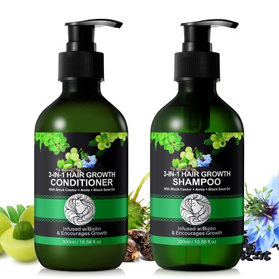 3in1 Jamaican black castor oil + Amla Oil + Black Seed Oil Shampoo & Conditioner