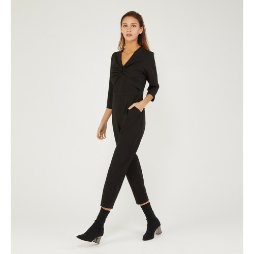 Suncoo Paris Trouser Jumpsuit Knot Detail Pockets 8 Uk BNWT RRP €179.99 Black