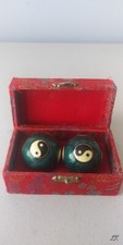CHINESE HEALTH EXERCISE STRESS BAODING BALLS RELAXATION THERAPY YIN YANG DESIGN