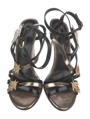 SERGIO ROSSI Black Leather Gladiator Sandals Size 7.5 IT  display picture 3