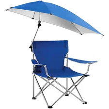 Foldable Camping Beach Chair Detachable Umbrella Adjustable Picnic Canopy Stool
