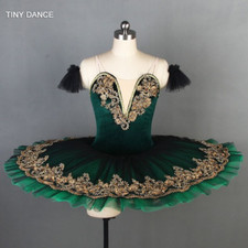 Dark Green Professional Classical Ballet Dance Tutu Costumes Adult Girls Dance