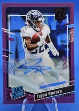 🔥🔥2023 Donruss Clearly Tyjae Spears Red Rated Rookie /49 Tennessee Titans 