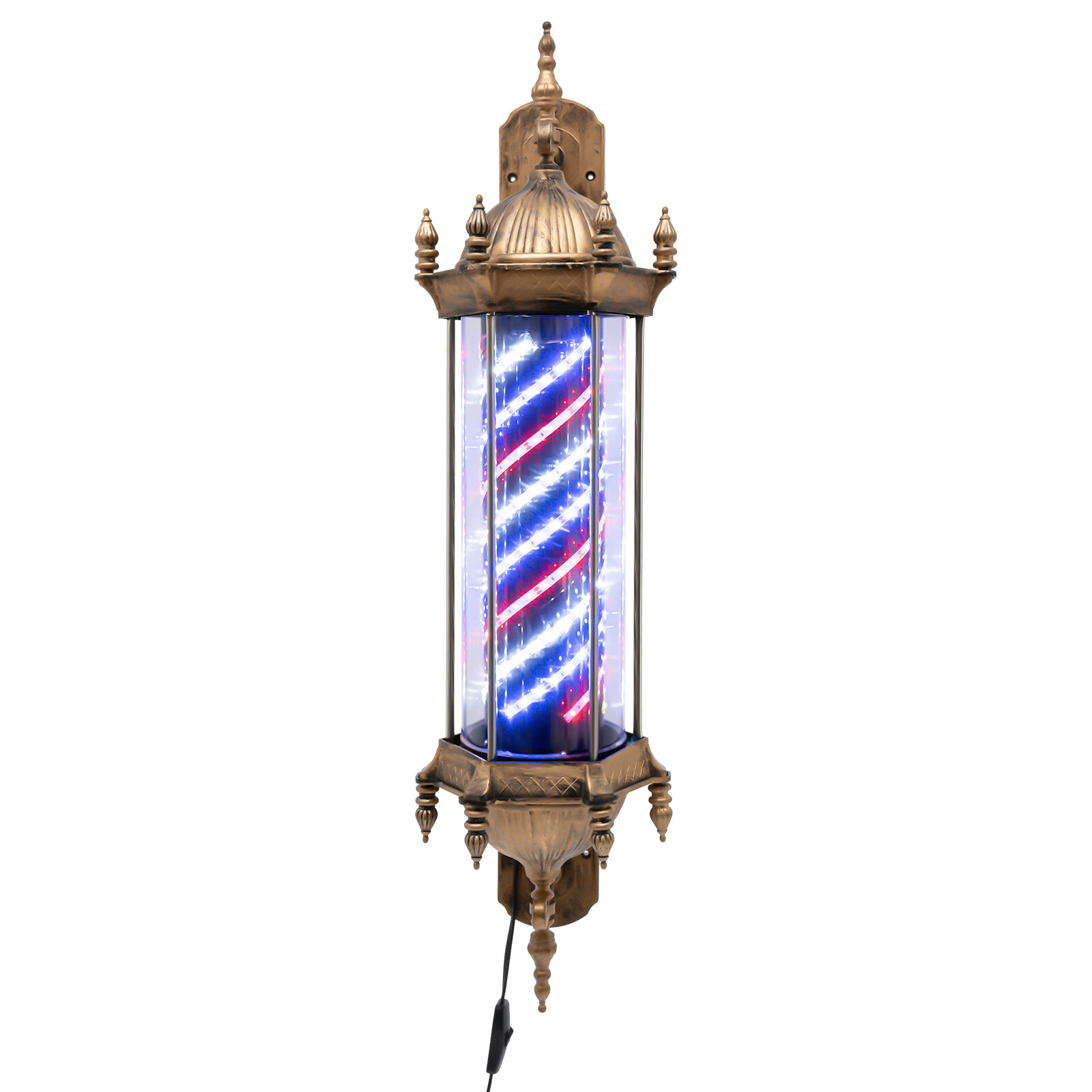 LED Sign Lamp Barber Pole Light Rotating Hair Salon Sign Light Lamp 32*90cm