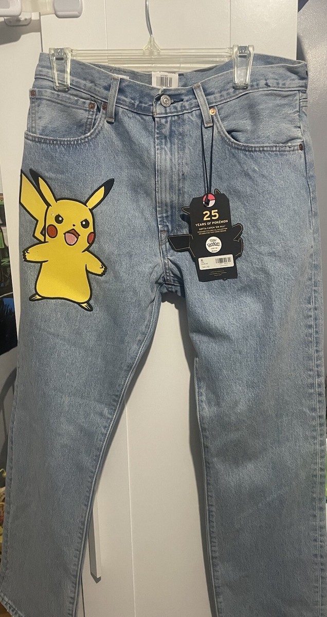 Levi's x Pokemon 551z authentic Loose straight fit jeans in Pikachu 34 X 32