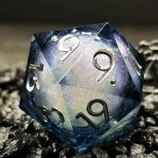 Sage's Winter Souls - 33mm Liquid-Core D20 Sharp Edge Resin Dice | DnD TTRPG