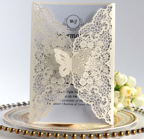 10PCS Laser Cut Wedding Party Invitation Card Wedding Birthday Engagement - 第 8/34 張圖片