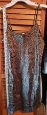 Womens Vintage Leopard slip dress M medium polyester never worn