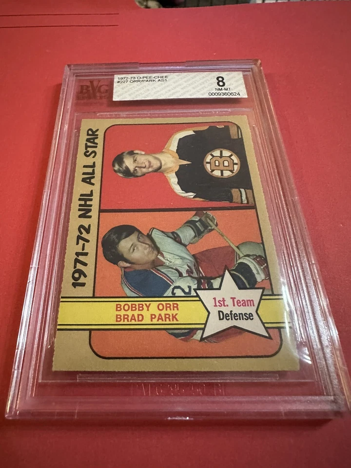 Tarjeta O-PEE-CHEE ORR/PARK 71-72 1972-73 Team Defense All-Star #227 en muy buena condición 8 (casi nuevo-como nuevo) Foto 3 de 4