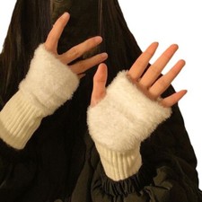 Stylish Knitted Thermal Gloves Half Finger Gloves Winter Warm Half Finger Gloves