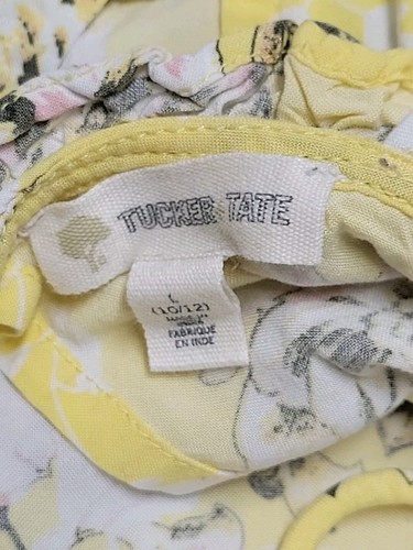 Tucker + Tate Dress Girls Lg 10/12 Yellow Floral Ruffle Sleeveless Summer Tank - Picture 3 of 21