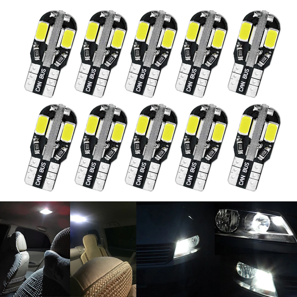 20x 8SMD T10 White LED 194 W5W Canbus Error Free Car Side Wedge Light Bulb Bulk - Image 4 of 4