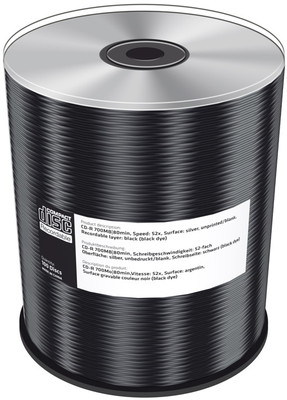 100 Mediarange Rohlinge CD-R black dye 80Min 700MB 48x Spindel