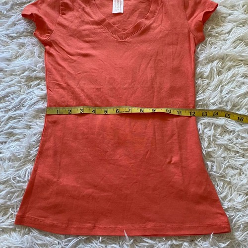 Camicia donna manica corta scollo a V Finamoda - pesca scuro / rosa - small / med - Foto 6 di 25