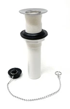 1-1/4 in. x 6 in. Stainless Steel Covered Sink Drain with Tailpiece and Stopper