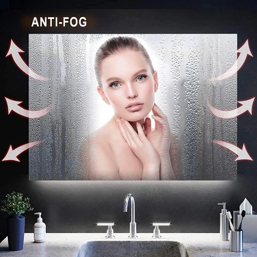 LED illuminated Bathroom Mirror Cabinet with Demister Shaver Socket Wall Mounted - Picture 8 of 26