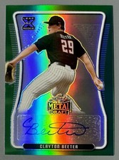 2020 Leaf Metal Draft Clayton Beeter Auto Green 6/10 #BA-CB1 XRC Yankees