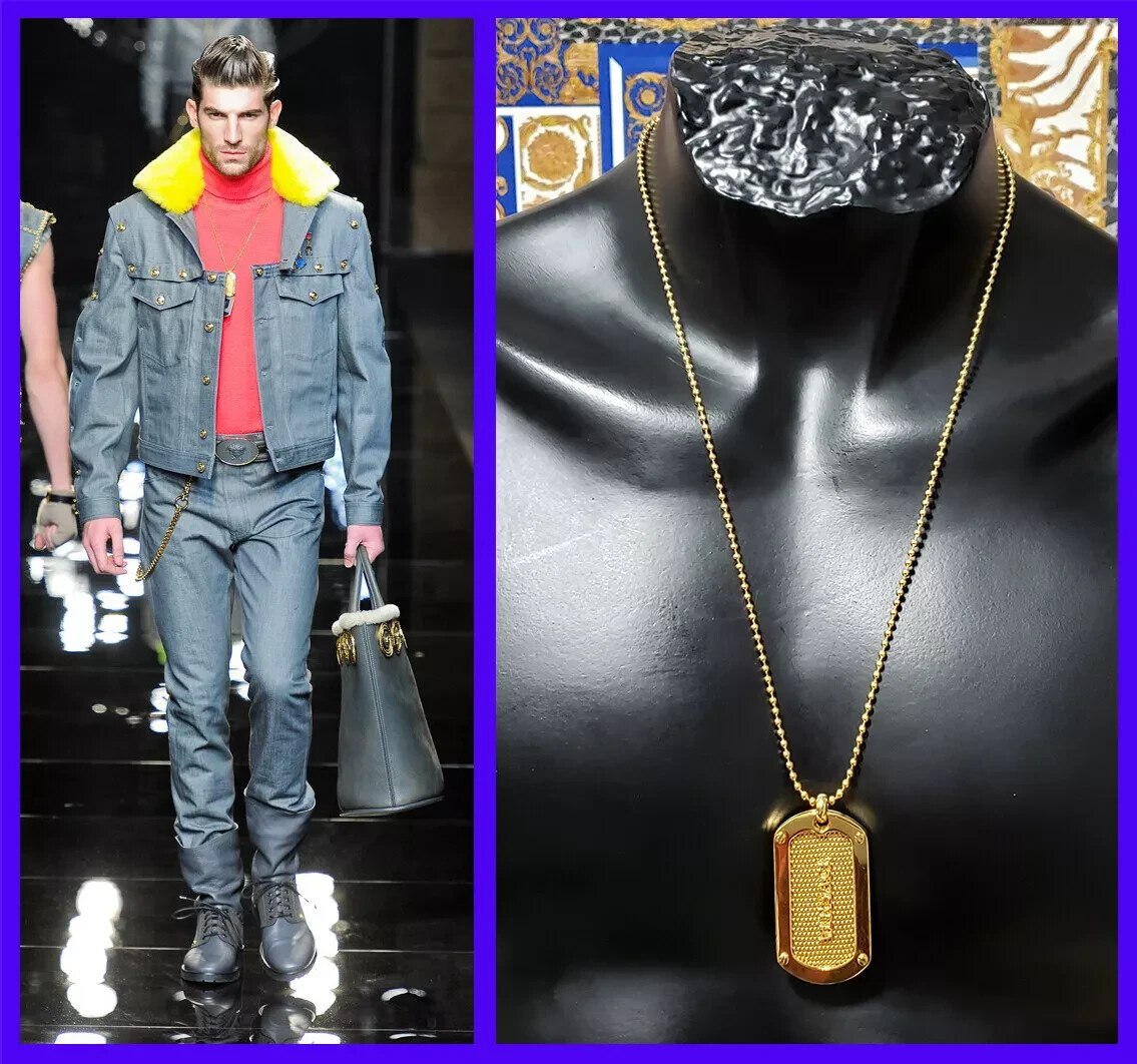 F/W 2012 Look # 8 Versace 24k Gold Plated Chain Medusa Medallion*
