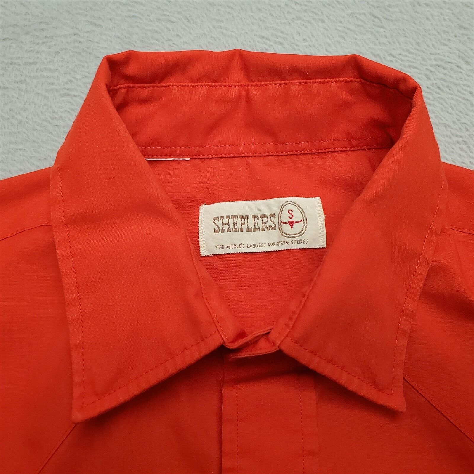 Vintage Sheplers Shirt Mens Small Red Pearl Snap … - image 4