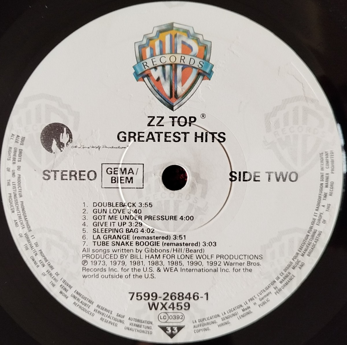 ZZ TOP ** Greatest Hits ** ORIGINAL 1992 GERMANY LP w