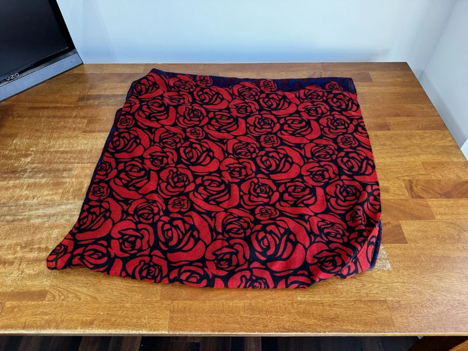 Bufanda halógena infinita para mujer rosas florales azul rojo San Valentín amor romántico Foto 2 de 4