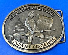 Nra Life Member Vintage National Rifle Assn. Belt Buckle - To Restore
