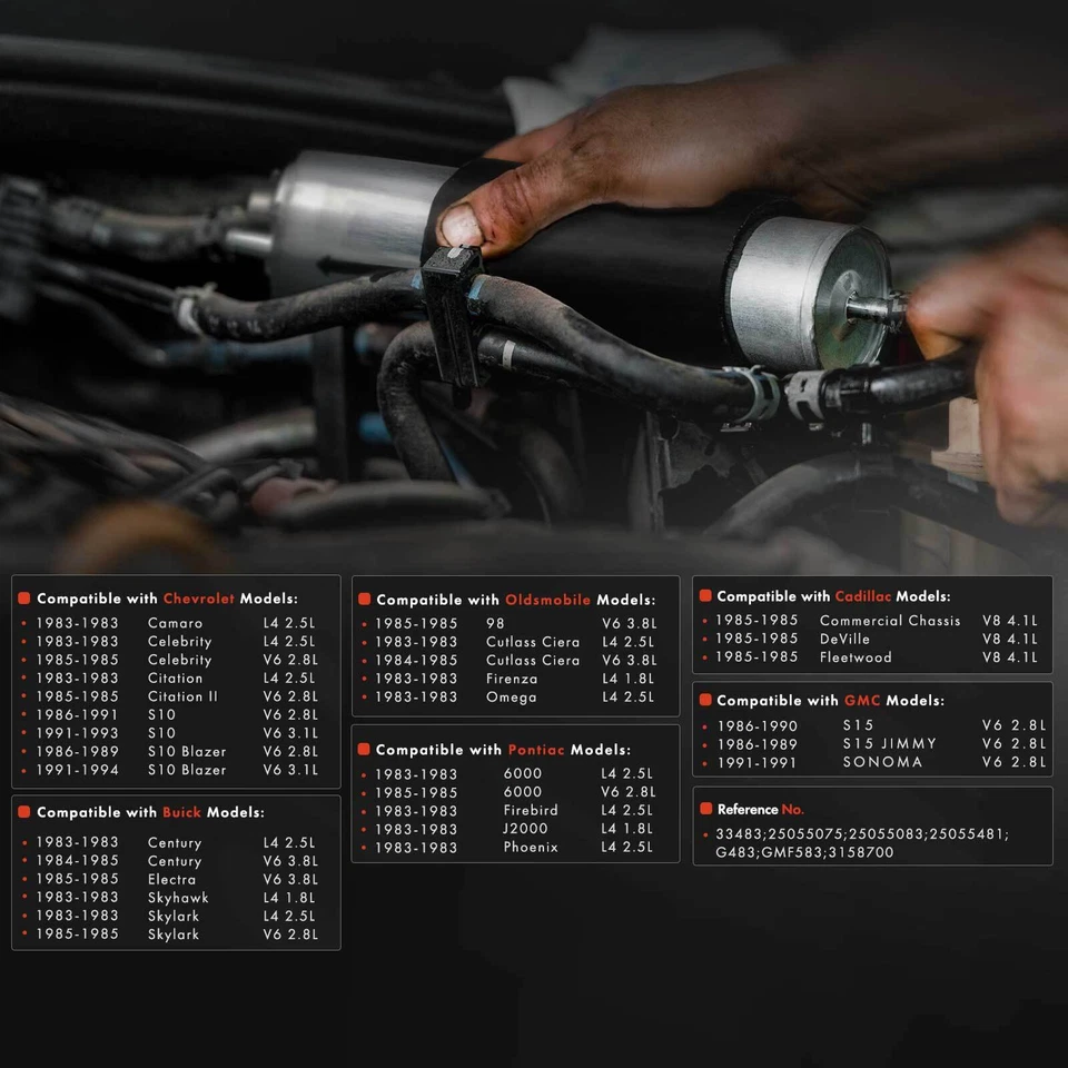 Filtro de combustible para Chevrolet Camaro 1983 Celebrity S10 Blazer GMC S15 Jimmy Buick Foto 2 de 4