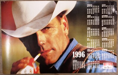 cigarette calendar Advertising poster calendar for Marlboro cigarettes. Original vintage 1996.