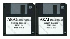 Akai S5000 / S6000 Set of Two Floppy Disks Synth Basses SH1114