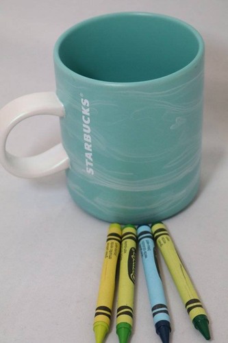 Mug Cup Starbucks 2020 Blue Green Teal Mint Cloud Marble Shimmer 12oz New - Picture 3 of 8
