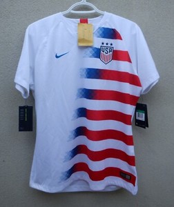Nike Team Usa White Slim Fit Women S Uswnt American Flag Sewn Soccer Jersey 90 Ebay