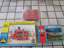 lot of kit type buildings/structures layout stuff HO scale ////