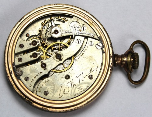 1902 Hampden William McKinley 16s 17j LS Gold Filled Pocket Watch - Parts/Repair - Picture 3 of 4
