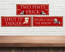 Still Game, Two Pints Pr*ck vintage Metal sign, ideal for mancave home bar,gifts