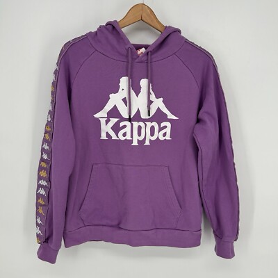 Kappa Hoodie Womens Medium Purple Graphic Pullover Sweater Streetwear