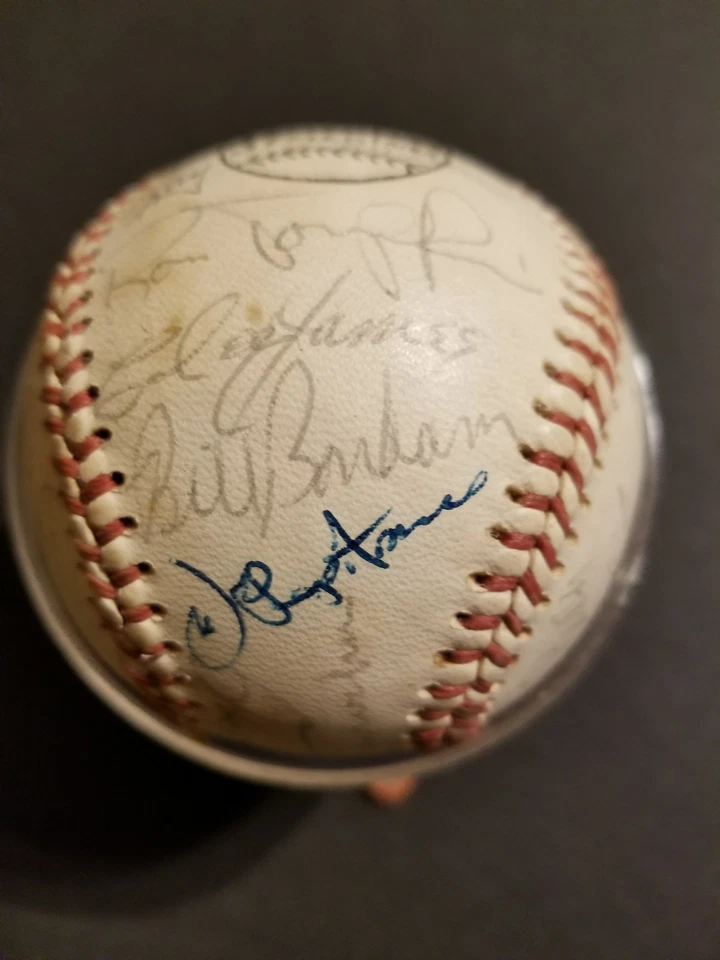 Béisbol firmado por el equipo de Chicago Cubs 1971 NL Ernie Banks Ron Santo Billy Williams Foto 3 de 4