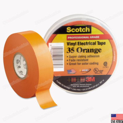 3M 35 Scotch Vinyl Electrical Color Coding Tape, 3/4 in x 66 ft, Orange 