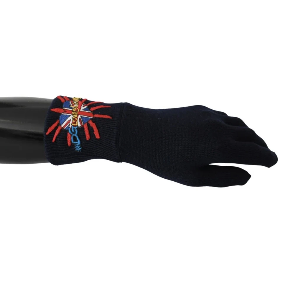 NUEVO & GABBANA Guantes Lana Azul #DGLovesLondon Mitón Bordado PVP $400 Foto 2 de 4