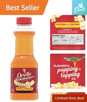 Orville Redenbacher s Buttery Popcorn Oil 16 FL OZ (Pack of 6) - Keto Friendly